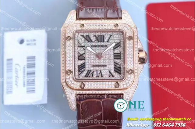 Cartier - Santos De Cartier 42mm Dia RG/LE Dia/Rmn TWF 8215 — photo 9