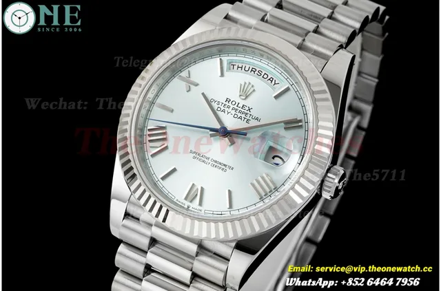 DayDate 228236 40mm SS/SS Ice Blue/Rmn VSF DD3255 Super Clone
