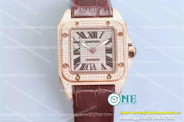 Cartier - Santos De Cartier 42mm Dia RG/LE Dia/Rmn TWF 8215
