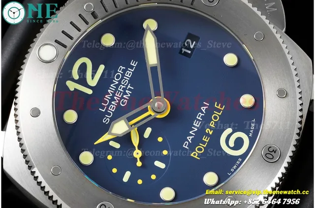 PAM719 Submersible 1950 GMT 47MM TI/RU Blue VSF P9001 — photo 3