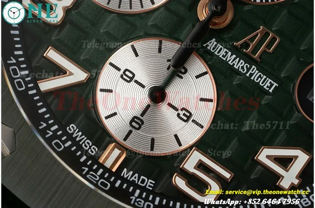 Royal Oak Offshore 26405CE 44mm Black Cer/RU Green Dial APJF A7750 Mod — photo 5