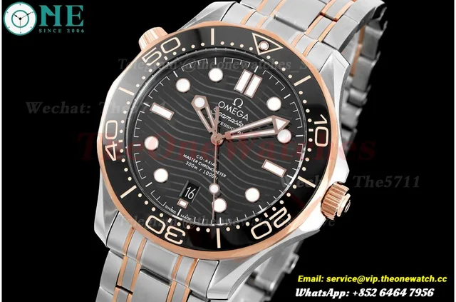 Seamaster 300m 42mm RG/SS Black Dial JVSF A8800