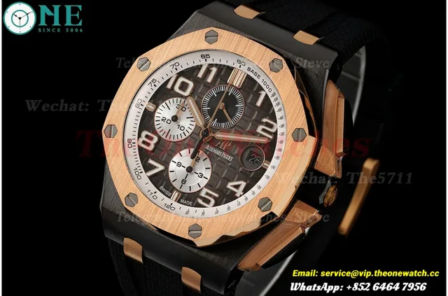 Royal Oak Offshore 26405NR 44mm Black Cer/RU Grey Dial APJF A7750 Mod