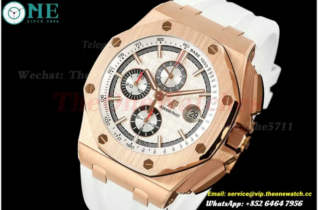 Royal Oak Offshore 26408OR 44mm RG/RU White Dial APJF A3126