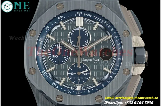 Royal Oak Offshore 26405CG 44mm Blue Cer/RU Green Dial APJF A7750 Mod — photo 2