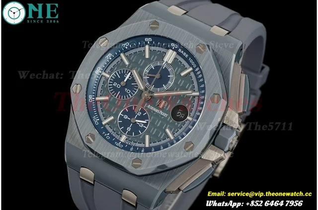 Royal Oak Offshore 26405CG 44mm Blue Cer/RU Green Dial APJF A7750 Mod