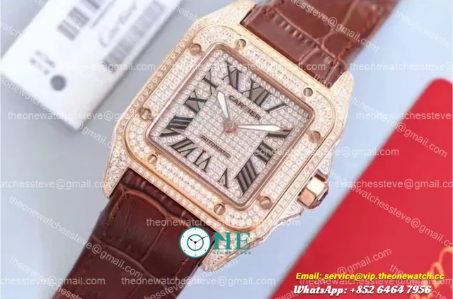 Cartier - Santos De Cartier 42mm Dia RG/LE Dia/Rmn TWF 8215 — photo 3