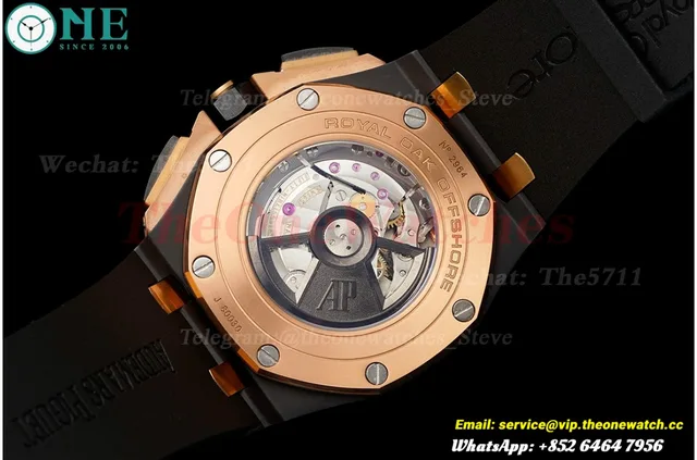 Royal Oak Offshore 26405NR 44mm Black Cer/RU Grey Dial APJF A7750 Mod — photo 13