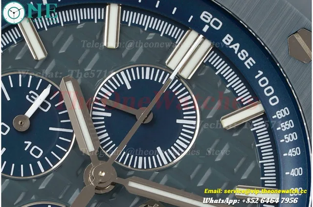 Royal Oak Offshore 26405CG 44mm Blue Cer/RU Green Dial APJF A7750 Mod — photo 6