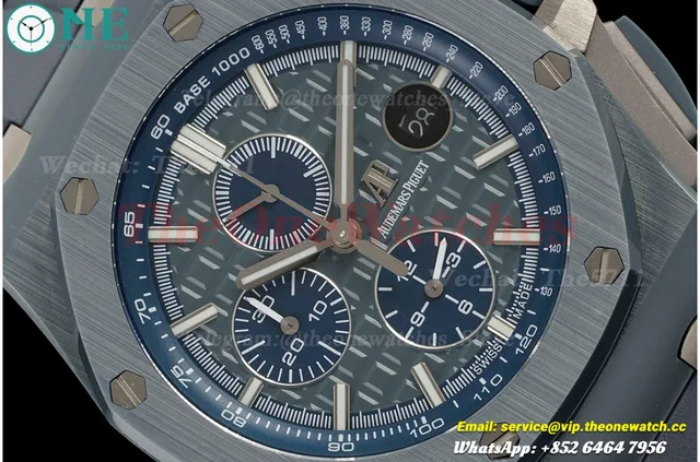 Royal Oak Offshore 26405CG 44mm Blue Cer/RU Green Dial APJF A7750 Mod — photo 3