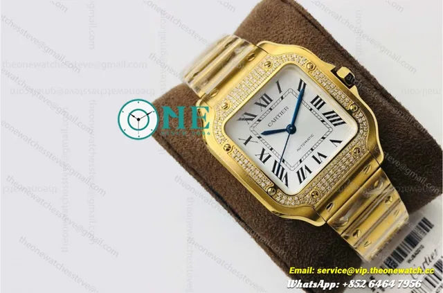 Santos Diamonds YG/YG White/Roman Dial Mois KORF MY9015 — photo 8