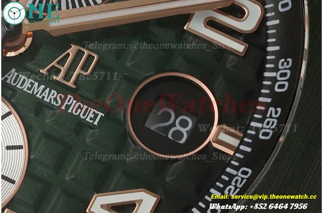 Royal Oak Offshore 26405CE 44mm Black Cer/RU Green Dial APJF A7750 Mod — photo 8