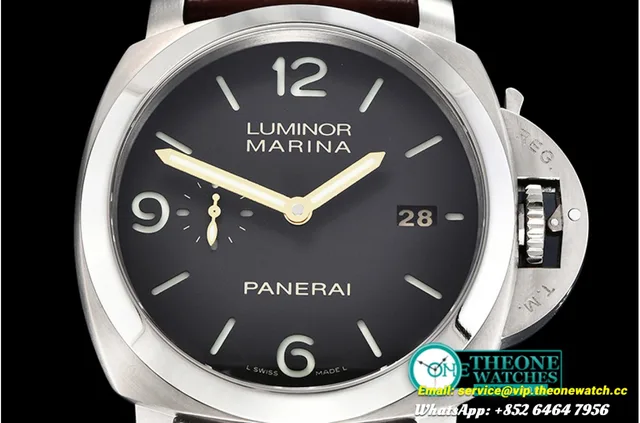 Panerai - PAM351 Q Lum. Marina 3 Days TI/LE Brown VSF P9000 Mod — photo 13