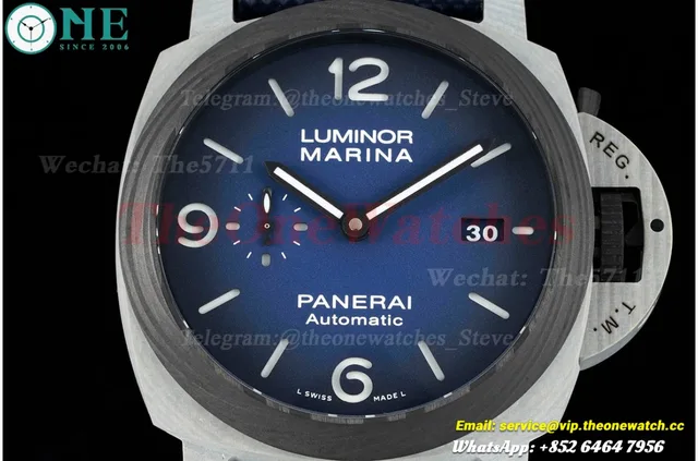 PAM1663 Lum. Marina Auto 44mm Blue TI/FC/NY VSF P9010 — photo 2
