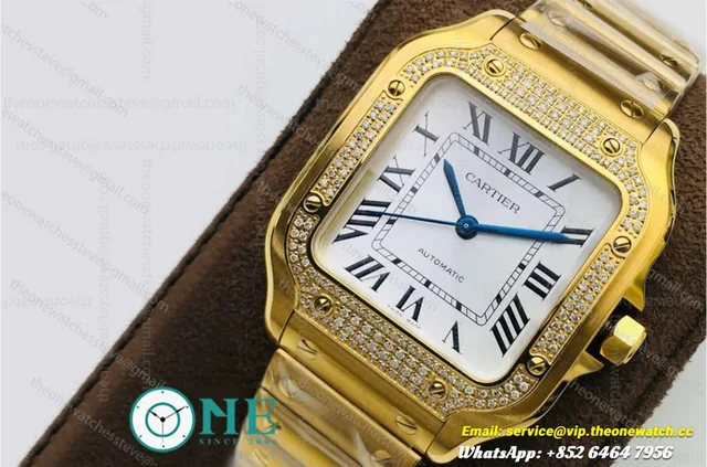 Santos Diamonds YG/YG White/Roman Dial Mois KORF MY9015 — photo 2
