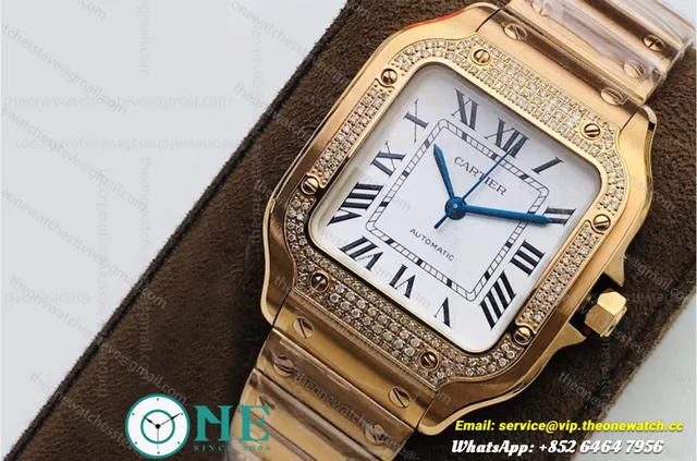 Santos Diamonds RG/RG White/Roman Dial KORF MY9015 — photo 2