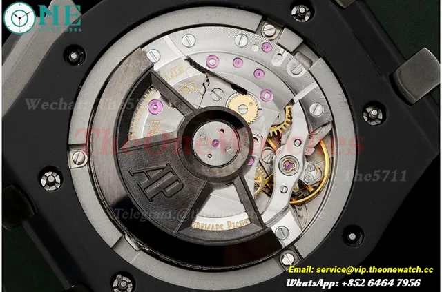 Royal Oak Offshore 26405CE 44mm Black Cer/RU Green Dial APJF A7750 Mod — photo 15