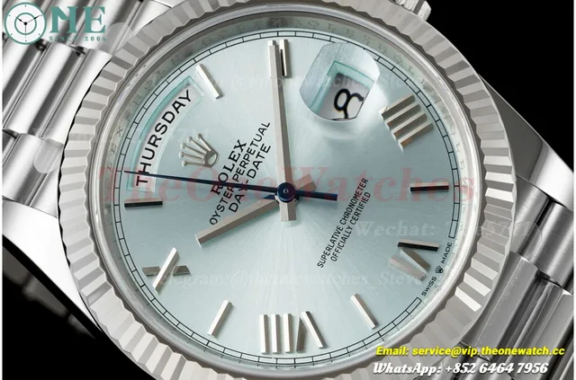DayDate 228236 40mm SS/SS Ice Blue/Rmn VSF DD3255 Super Clone — photo 3