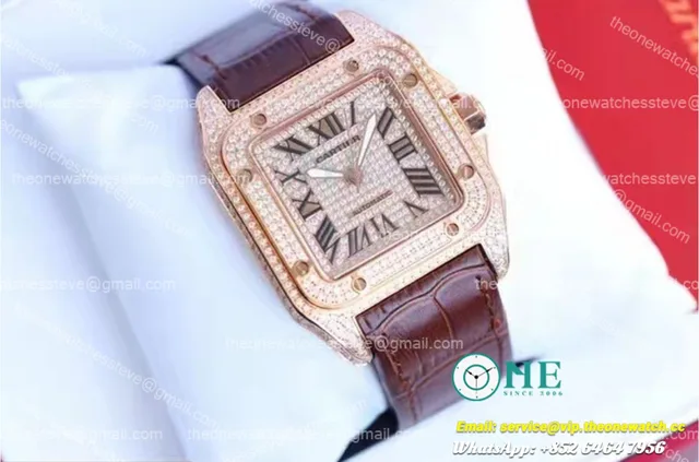 Cartier - Santos De Cartier 42mm Dia RG/LE Dia/Rmn TWF 8215 — photo 6