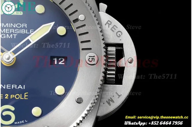 PAM719 Submersible 1950 GMT 47MM TI/RU Blue VSF P9001 — photo 7